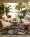 Seaside Haven Rugs Collection Area Rug -  Lighthouse (Black and White) Rectangle Black and White  lifestyle 25
