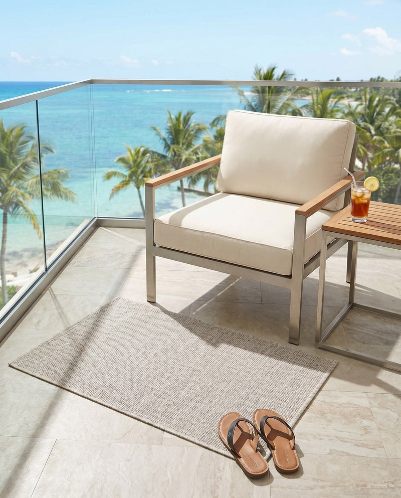 Seaside Serenity Collection Area Rug - Veranda (Light Gray) Rectangle Light Gray  lifestyle 49