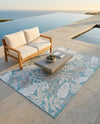 Seaside Blooms Collection Area Rug -  Serene Rectangle Light Blue  lifestyle 72