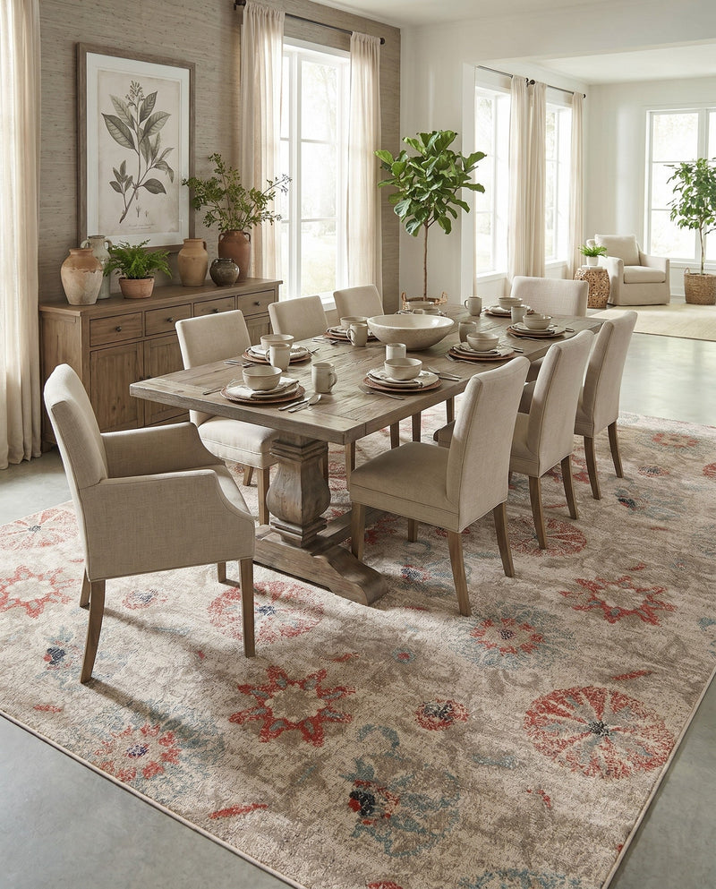 Seaside Blooms Collection Area Rug - Seychelles Rectangle Beige  lifestyle 52