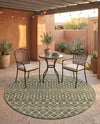 Savannah Pergola Collection Area Rug -  Pergola (Green) Round Green  lifestyle 83