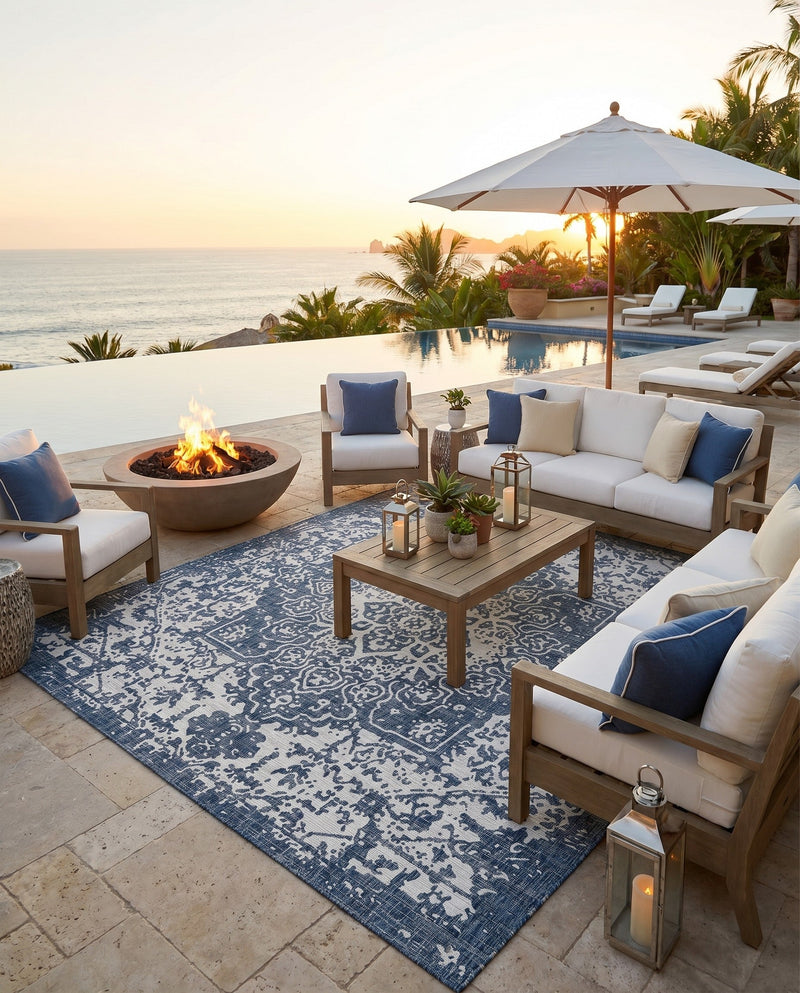 Urban Oasis Rugs Collection Area Rug -  Penthouse (Blue) Square Blue  lifestyle 73