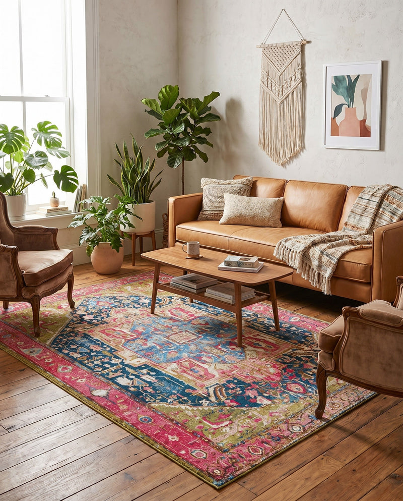 Patio Heritage Collection Area Rug -  Sanctuary Rectangle Multi  lifestyle 19
