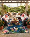 Seaside Blooms Collection Area Rug -  Leaf Rectangle Multi  lifestyle 18