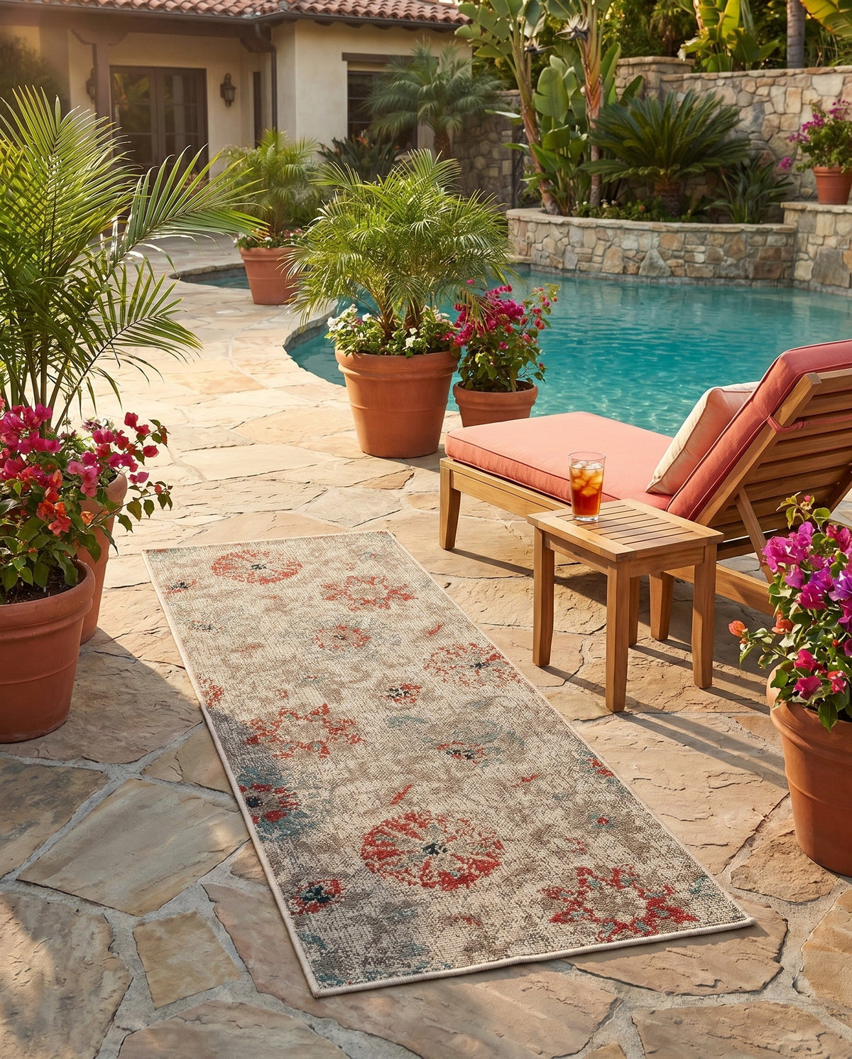 Seaside Blooms Collection Area Rug - Seychelles Runner Beige  lifestyle 161
