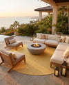 Seaside Serenity Collection Area Rug - Veranda (Corn Harvest Yellow) Round Corn Harvest Yellow  lifestyle 64