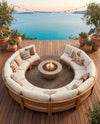 Urban Terrace Collection Area Rug -  Chelsea (Brown) Round Brown  lifestyle 26