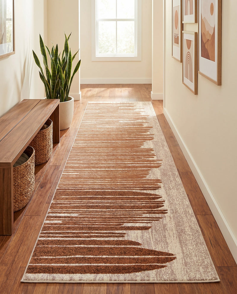 Urban Terrace Collection Area Rug -  Balcony Runner Beige Brown  lifestyle 64