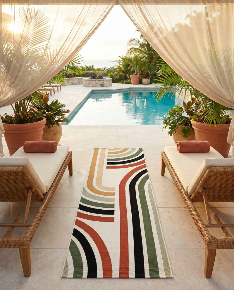 Urban Terrace Collection Area Rug -  Piazza Runner Multi  lifestyle 42