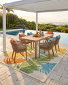 Bahama Breeze Outdoor Collection Area Rug -  CatCay Rectangle Beige  lifestyle 31