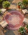 Patio Heritage Collection Area Rug -  Charleston (Rust Red) Round Rust Red  lifestyle 47