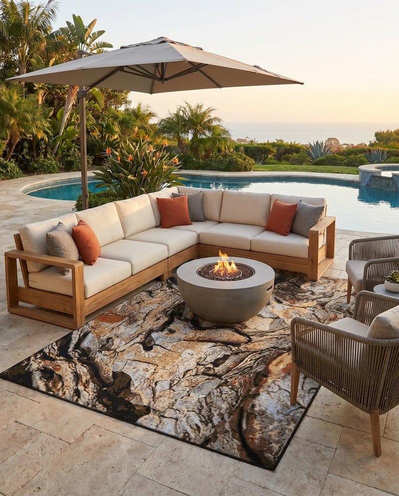 Urban Terrace Collection Area Rug -  Horizon Rectangle Multi  lifestyle 5