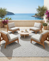 Garden Lattice Charm Collection Area Rug - Arbor (Grey) Square Grey  lifestyle 56