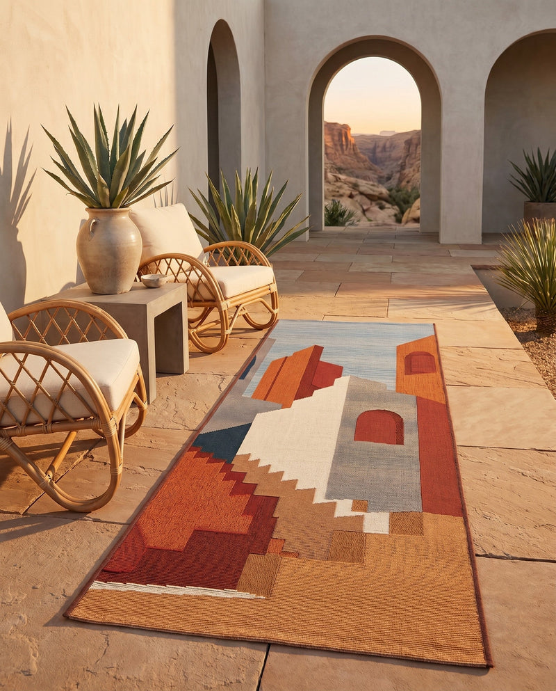 Urban Terrace Collection Area Rug -  Patio Runner Multi  lifestyle 38