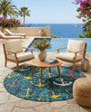 Seaside Haven Rugs Collection Area Rug -  Lighthouse Round Navy Blue  lifestyle 63