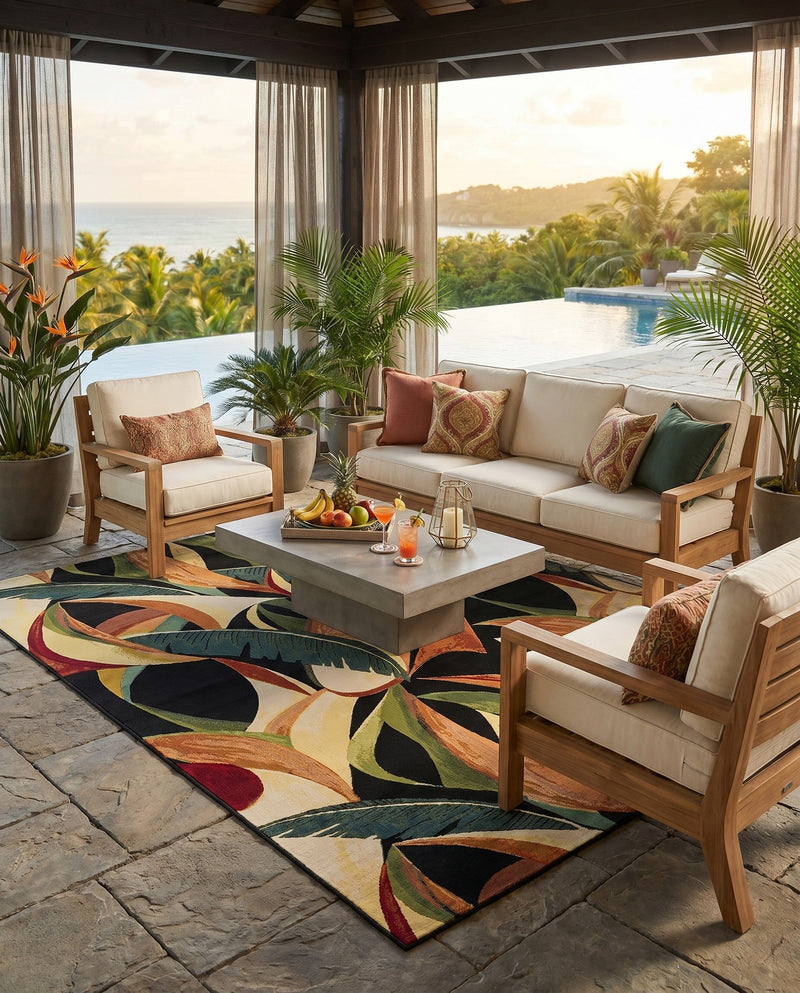 Seaside Blooms Collection Area Rug -  Tivoli Rectangle Multi  lifestyle 19