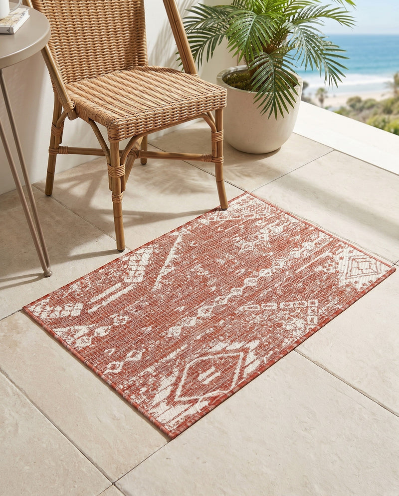 Desert Nomad Terrace Collection Area Rug - Sahara (Rust Red) Rectangle Rust Red  lifestyle 25