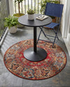 Patio Heritage Collection Area Rug -  Terrace Round Antique Red  lifestyle 74