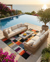 Outdoor Marrakesh Collection Area Rug -  Tangier Rectangle Multi  lifestyle 8