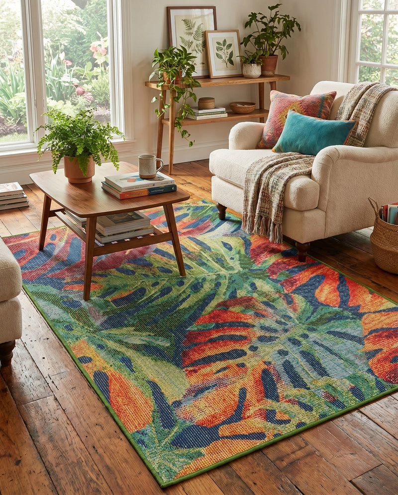 Coastal Terrace Collection Area Rug -  Pier Rectangle Multi  lifestyle 12