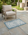 Tribal Terrace Treasures Collection Area Rug - Mayan Marina (Teal) Rectangle Teal  lifestyle 36