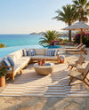 Seaside Stripes Collection Area Rug - Cabana (Taupe) Rectangle Taupe  lifestyle 29