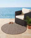 Seaside Serenity Collection Area Rug - Veranda (Light Brown) Round Light Brown  lifestyle 55