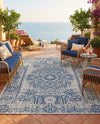 Patio Heritage Collection Area Rug - Savannah (Blue) Rectangle Blue  lifestyle 11
