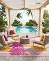 Bahama Breeze Outdoor Collection Area Rug -  CatCay Rectangle Pink  lifestyle 34