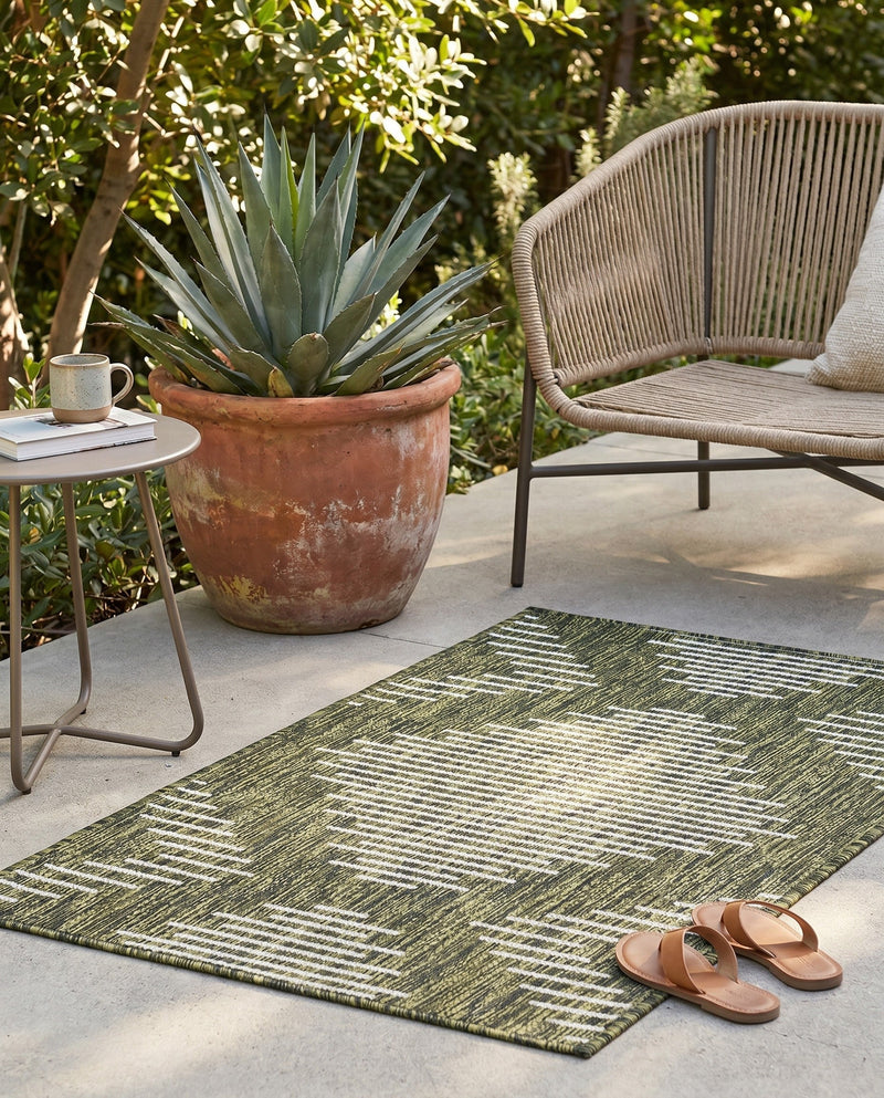Urban Terrace Collection Area Rug -  Chelsea (Green) Rectangle Green  lifestyle 31