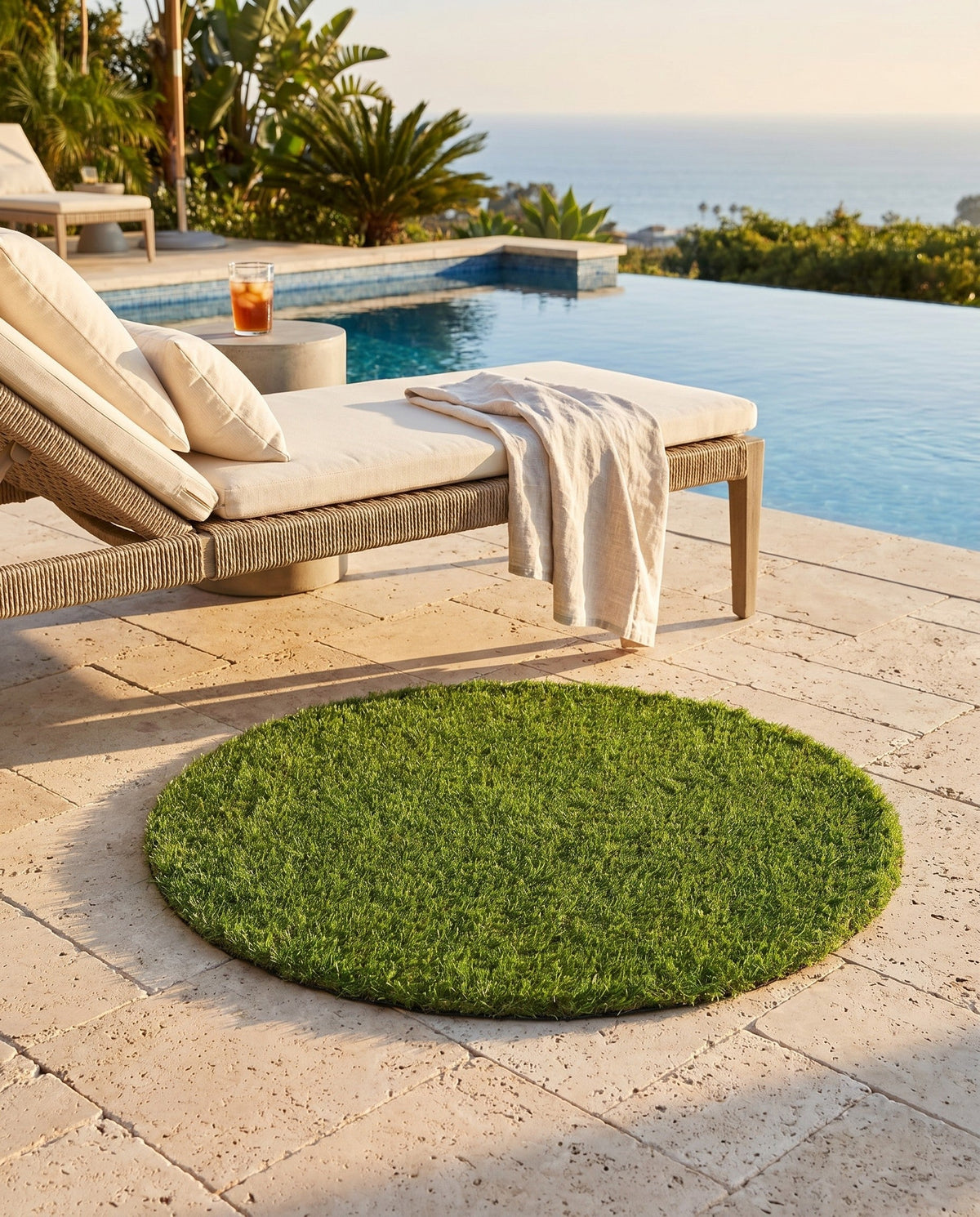 Meadow Retreat Collection Area Rug - Glen Round Green  lifestyle 123