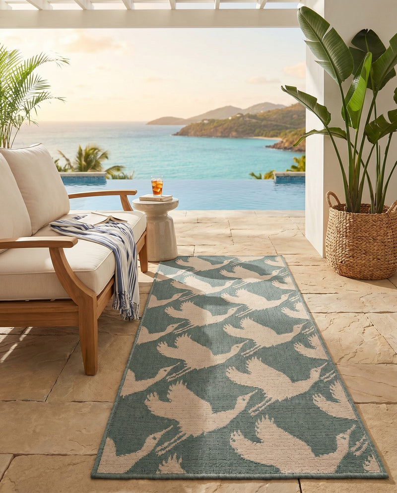 Seaside Haven Rugs Collection Area Rug -  Pelican Runner Stone Blue  lifestyle 52