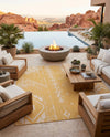 Desert Nomad Terrace Collection Area Rug - Sahara (Yellow) Square Yellow  lifestyle 70