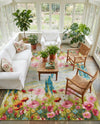 Seaside Blooms Collection Area Rug -  Amalfi Square Multi  lifestyle 64
