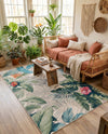 Seaside Blooms Collection Area Rug -  Paradise Rectangle Multi  lifestyle 36