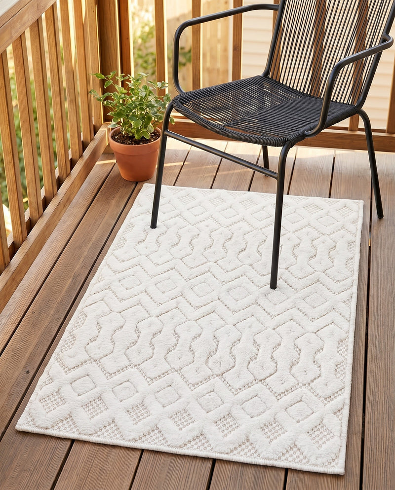 Garden Lattice Charm Collection Area Rug -  Pergola (Ivory) Rectangle Ivory  lifestyle 13