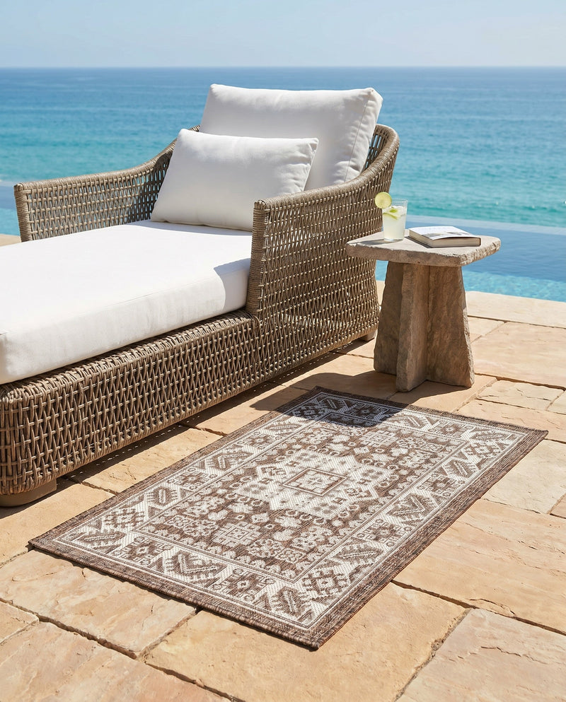 Tribal Terrace Treasures Collection Area Rug -  Incan Isle (Brown) Rectangle Brown  lifestyle 10