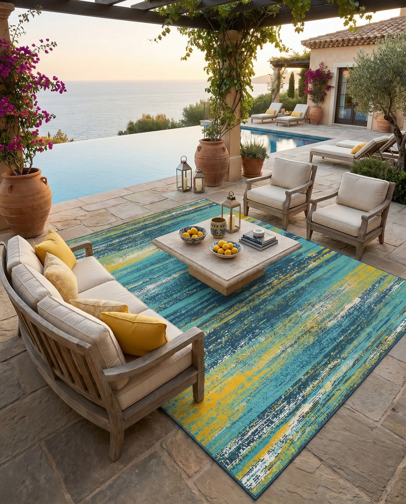 Seaside Haven Rugs Collection Area Rug -  Sandbar Rectangle Multi.Blue  lifestyle 20