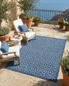 Garden Lattice Charm Collection Area Rug - Arbor (Navy Blue) Rectangle Navy Blue  lifestyle 9