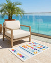 Bahama Breeze Outdoor Collection Area Rug -  Bimini Rectangle Blue  lifestyle 61
