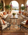 Patio Heritage Collection Area Rug - Veranda Rectangle Black Gold Brown  lifestyle 27