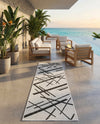 Urban Terrace Collection Area Rug -  Bowery Runner Black and White  lifestyle 35