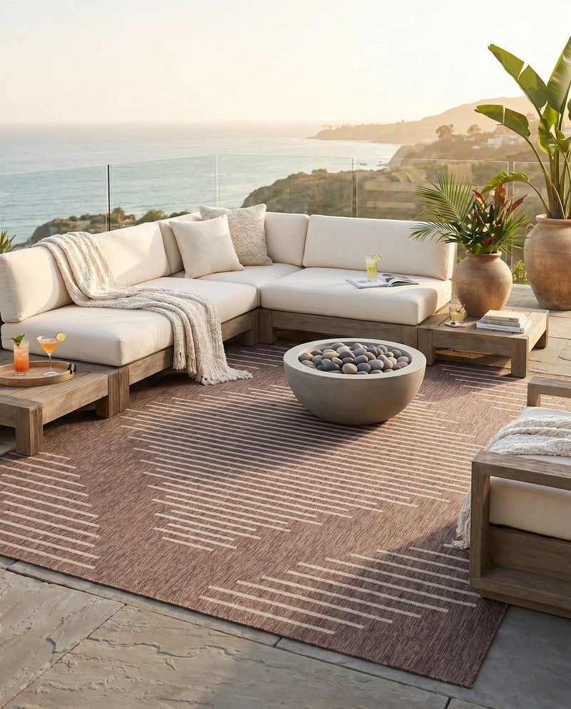 Urban Terrace Collection Area Rug -  Chelsea (Brown) Square Brown  lifestyle 19
