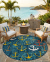 Seaside Haven Rugs Collection Area Rug -  Lighthouse Round Navy Blue  lifestyle 64