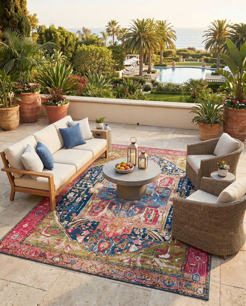 Patio Heritage Collection Area Rug -  Sanctuary Rectangle Multi  lifestyle 20