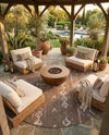 Desert Nomad Terrace Collection Area Rug - Sahara (Brown) Round Brown  lifestyle 48