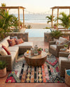 Outdoor Marrakesh Collection Area Rug -  Agadir Rectangle Multi Black  lifestyle 14