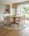 Seaside Blooms Collection Area Rug -  Blossom Round Gray Ivory Yellow  lifestyle 60