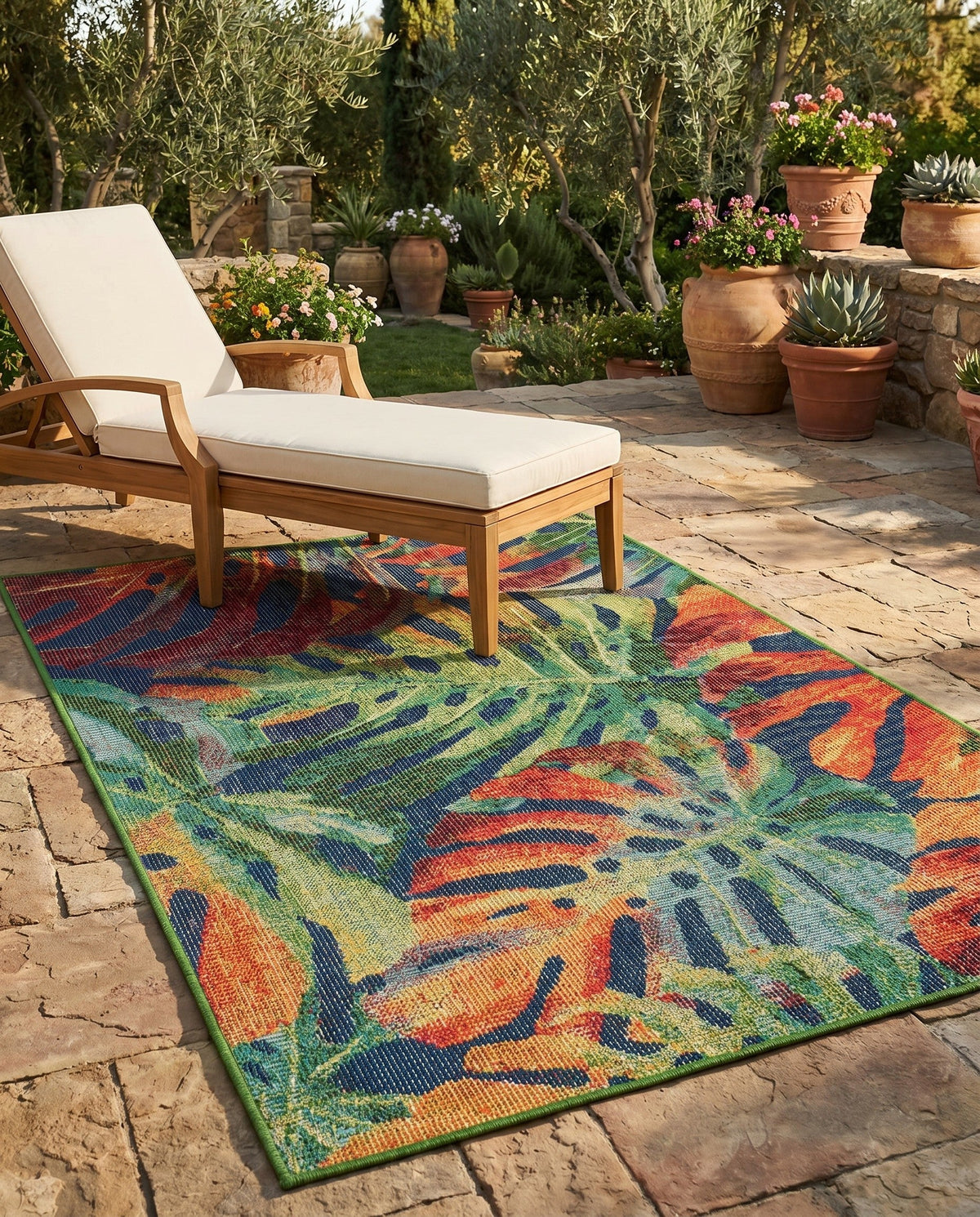 Coastal Terrace Collection Area Rug -  Pier Rectangle Multi  lifestyle 13