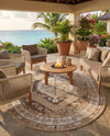 Patio Heritage Collection Area Rug -  Augusta (Natural) Oval Natural  lifestyle 75